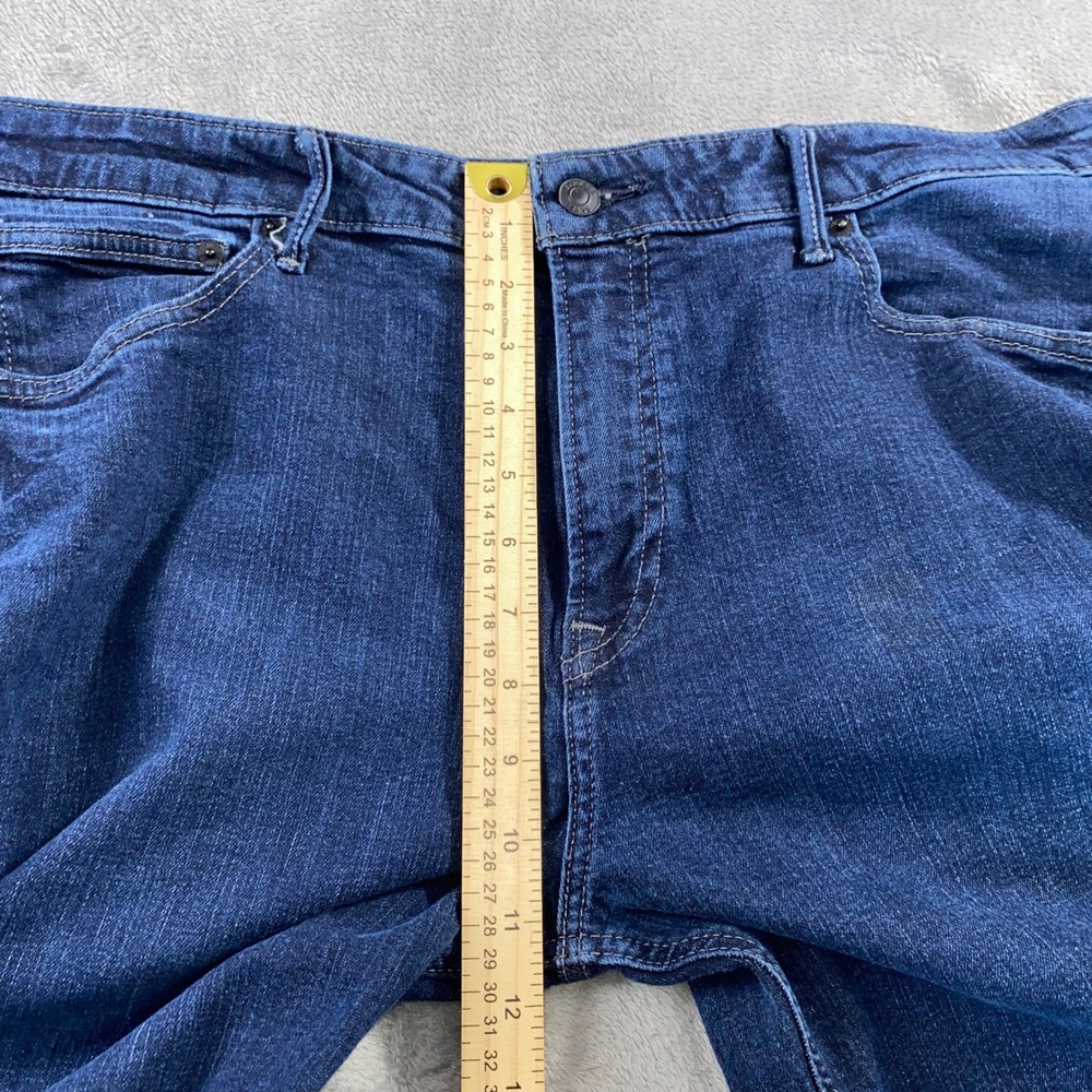 Express Jeans Mens 36x34 Blue Classic Straight Denim Pants Dark Wash Everyday - Picture 8 of 13